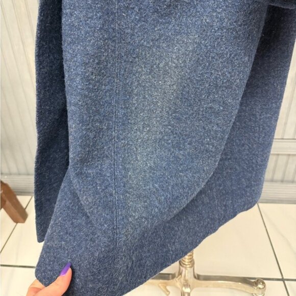 Vintage 1960s Shagmoor Blue Wool Coat with Fox Fur Collar Size 10/12  Winter - Picture 10 of 16